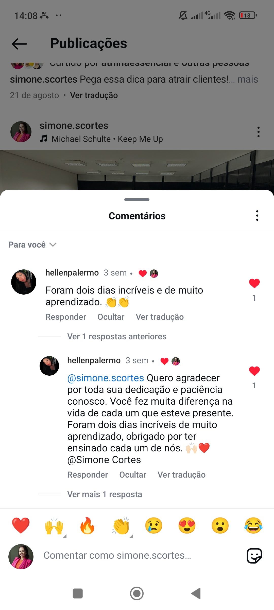 Comentário de hellenpalermo sobre treinamento de 2 dias