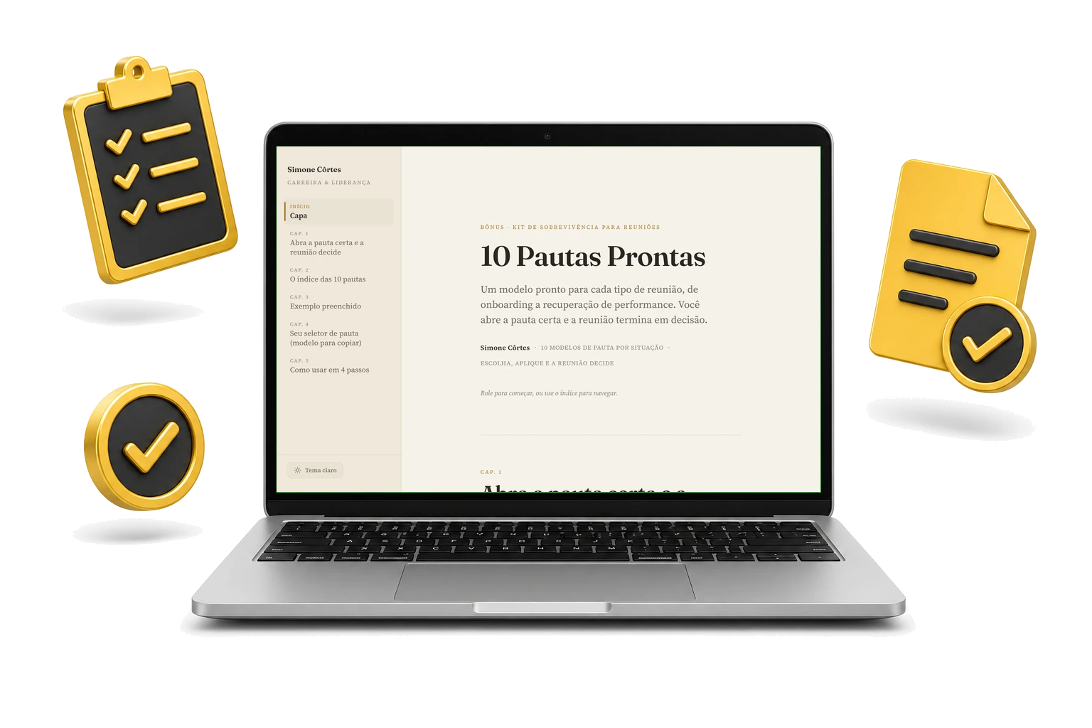 Pautas, perguntas e frases prontas