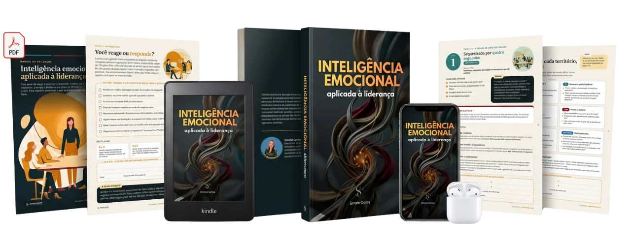 Playbook Inteligência Emocional Aplicada à Liderança em tablet, celular e livro