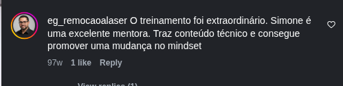 Comentário de eg_remocaoalaser sobre treinamento