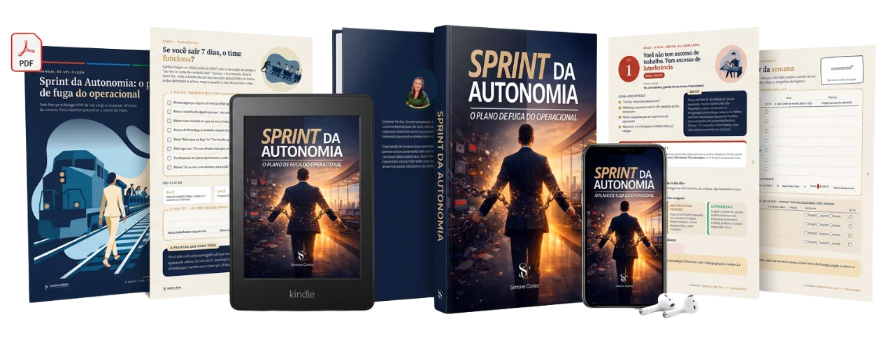 Playbook Sprint da Autonomia em tablet, celular e livro
